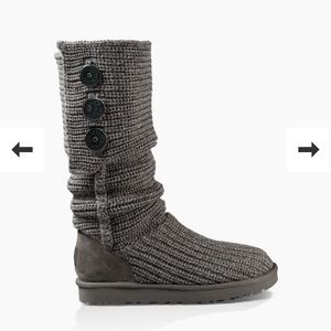 Grey Knit Ugg Boots - Size 7.5 - 8